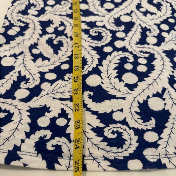 BODEN shirt top tank sleeveless Pom-Pom tassel geometric print blue 10 NWT - Picture 9 of 10